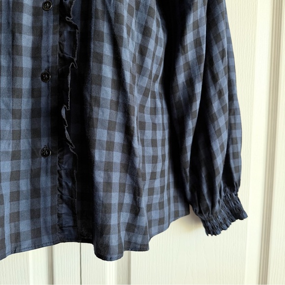 CAbi Ruffle Aberdeen Plaid Button Up Shirt - Picture 5 of 9